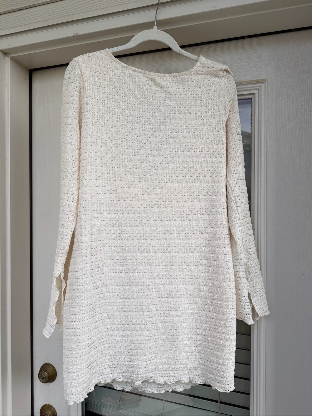 wild fable Cream Textured Mini Shift Dress